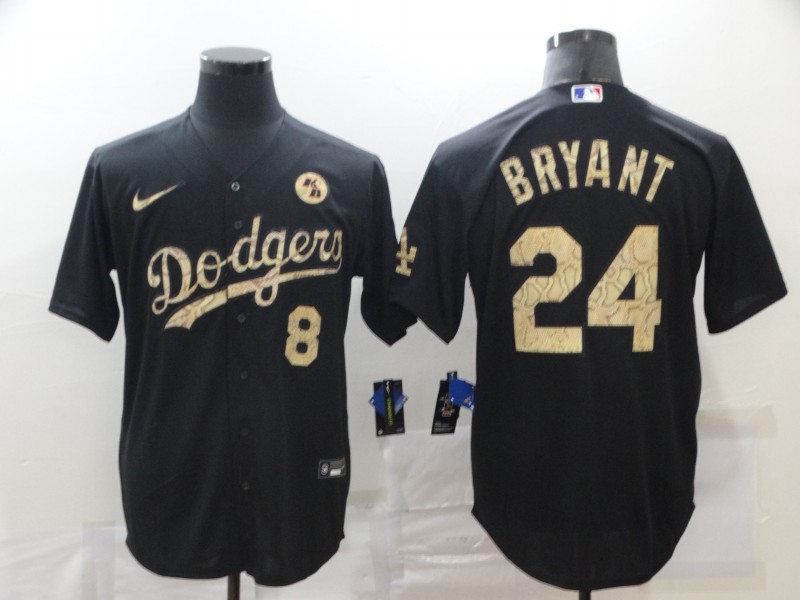 Men's Los Angeles Dodgers Front #8 Back #24 Kobe Bryant With KB Patch Black Cool Base Stitched jersey Men's Los Angeles Dodgers Front #8 Back #24 Kobe Bryant With KB Patch Black Cool Base Stitched jersey